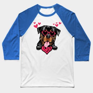 Funny Rottweiler Dog Valentine's Day Dog Mom Baseball T-Shirt